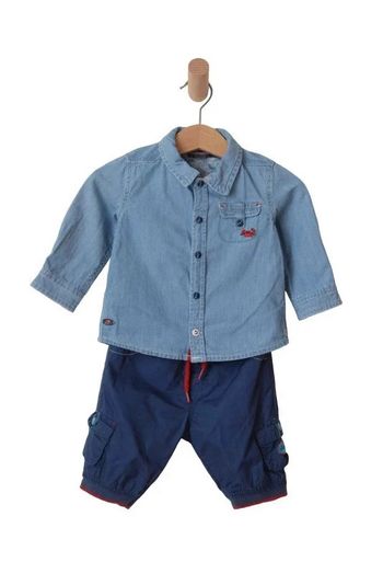 Ensemble bleu chemise légère + bermuda - Sergent Major 9 mois