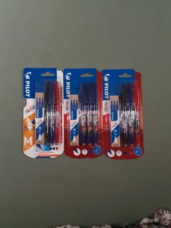 Lot de 3 paquets de stylos pilot effaçable