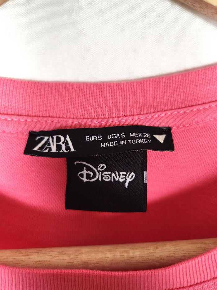 T-shirt Crop Top Mickey Rose - Zara / Disney - Taille S - photo numéro 3