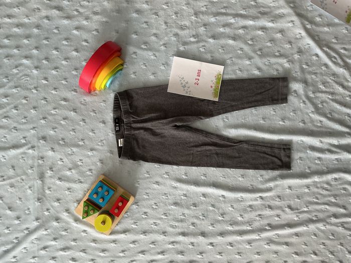 legging gris taille élastique 2/3 ans tex - photo numéro 1