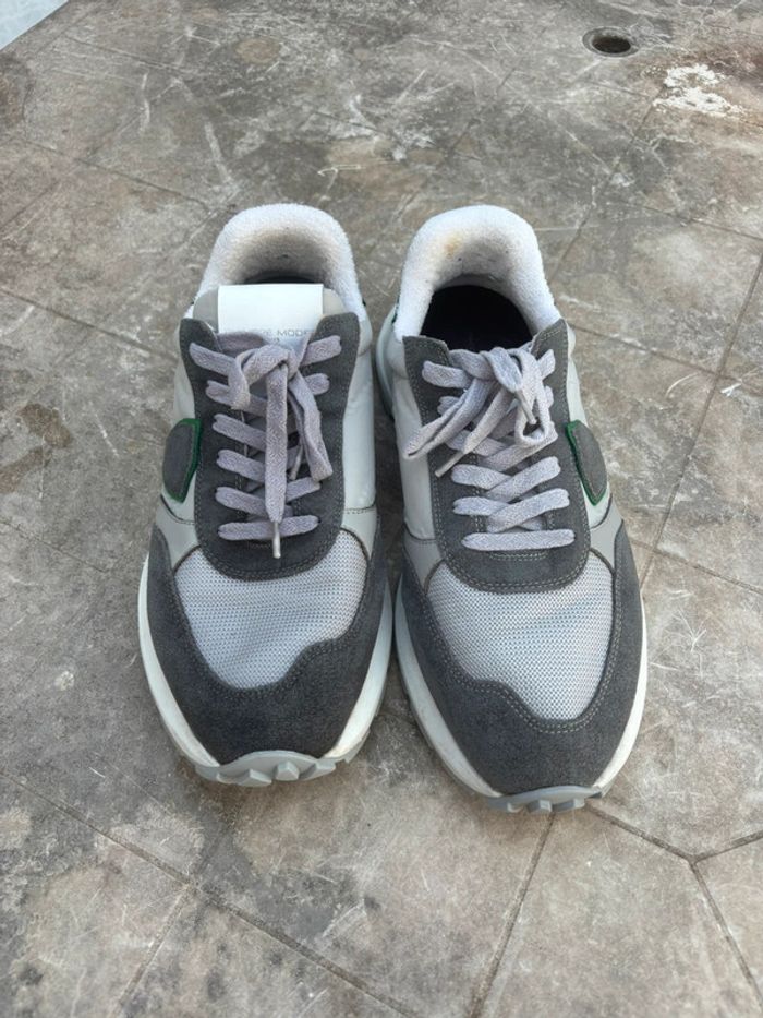 Baskets Philipp model Antibes Grises Vert altu W004 taille 41 - photo numéro 4