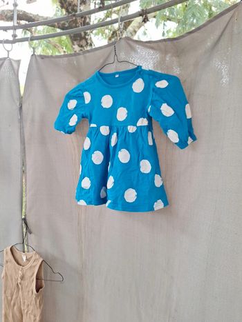 Robe manches longues 2 ans bleue