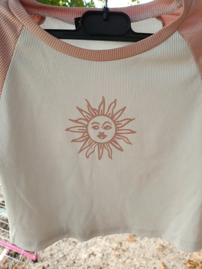 Tee-shirt court rose soleil shein - photo numéro 2