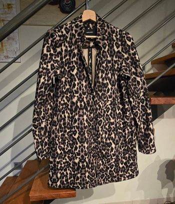 Veste longue femme leopard