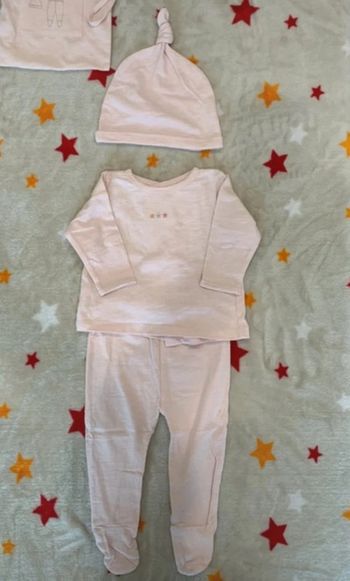 Ensemble Mixte 3 pièces Bout’chou 6 mois – rose poudré