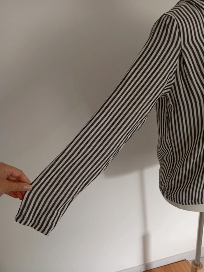 Karl Marc John- chemise à rayures taille S | noir et blanc - photo numéro 7