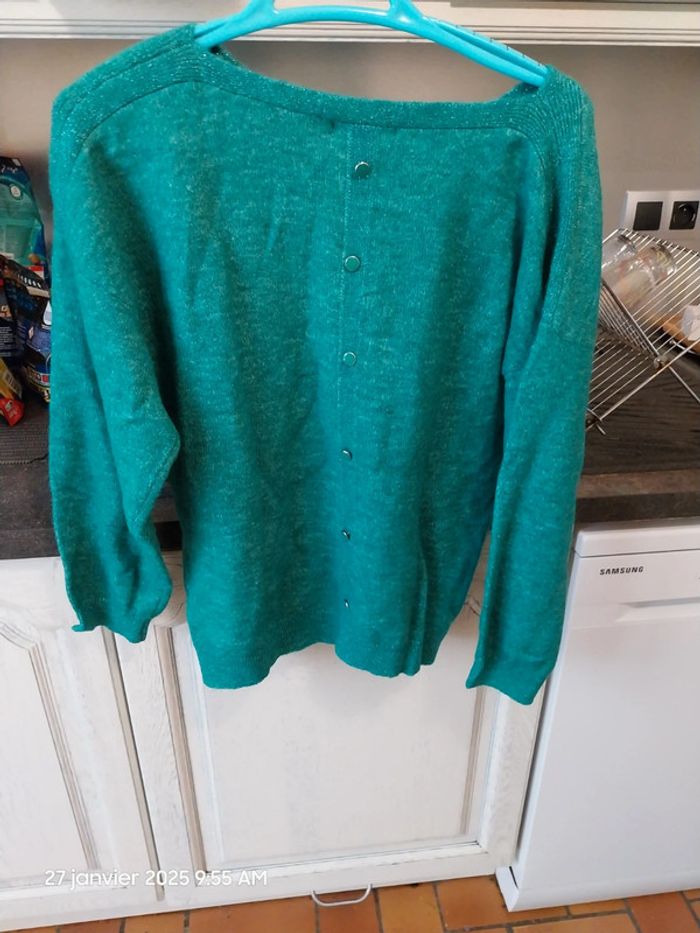 Pull manches longues - vert lagon - taille 5 - Armand Thiery - photo numéro 8