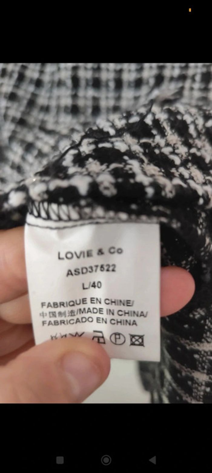 Robe en laine d'hiver noire et blanche taille L - photo numéro 6