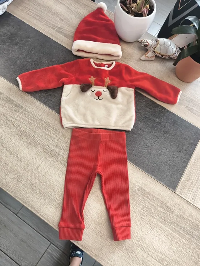 Ensemble de Noël 3 pièces garçon 12 mois sergent major - photo numéro 2