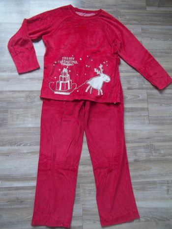 Pyjama de Noël velours rouge 12 ans