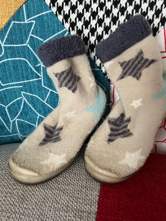 Chaussons chaussette garçon 23, isotoner, à enfiler, made in France