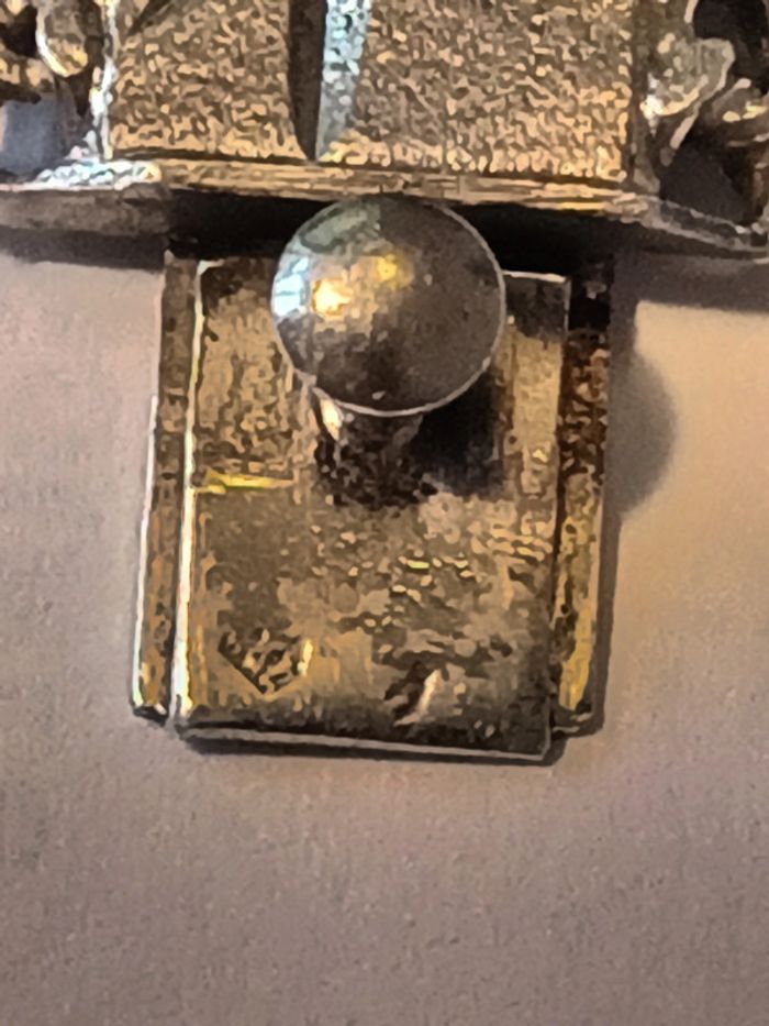 Bracelet articulé en argent gravé vintage - photo numéro 7