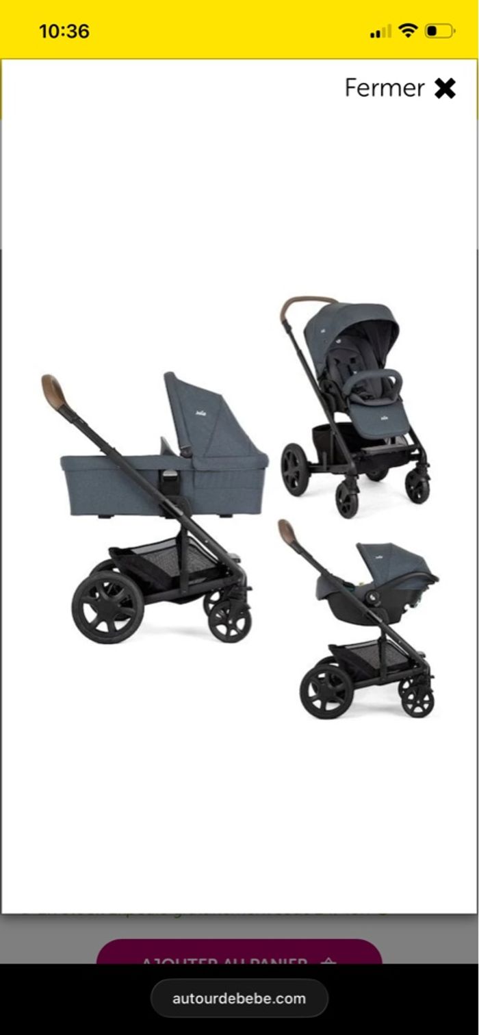 Poussette trio chrome de chez joie - photo numéro 2