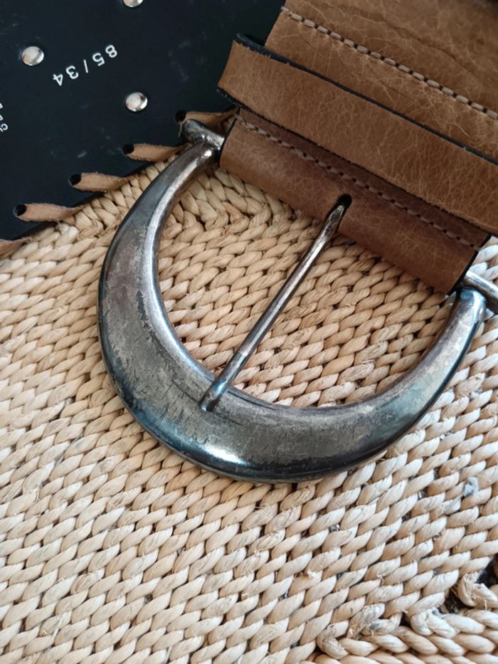 Richard Gampel | ceinture large cuir sable | t. 85 - photo numéro 11