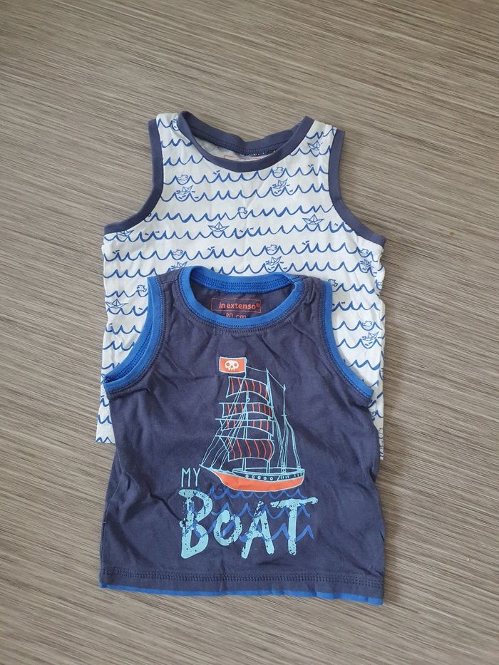 2 débardeurs 80 cm - 12M