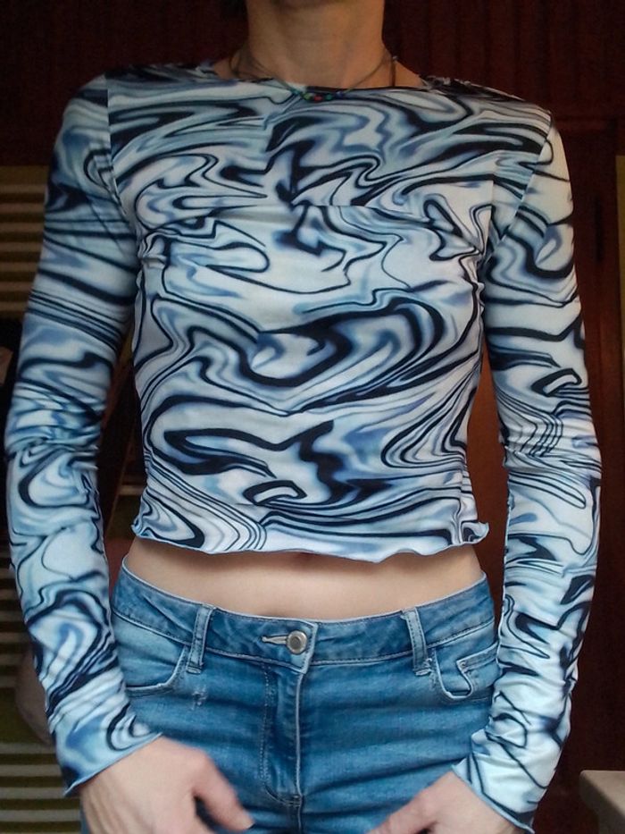 Pull fin femme croq top Bleu - photo numéro 3