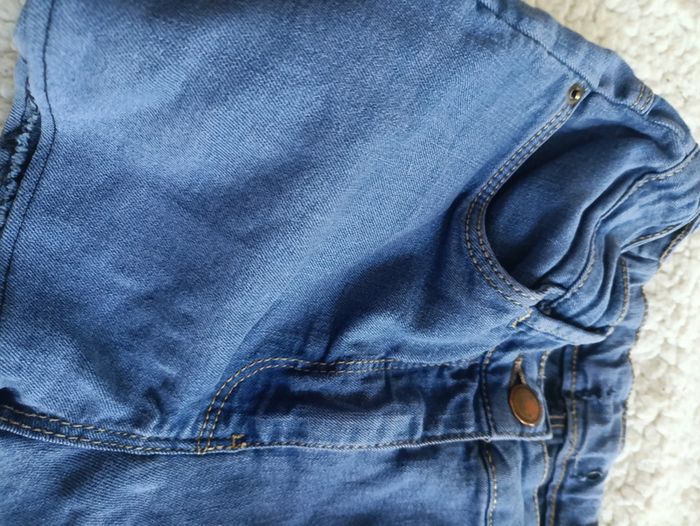 Short en jean souple bleu mignon marine bouton zip - photo numéro 2