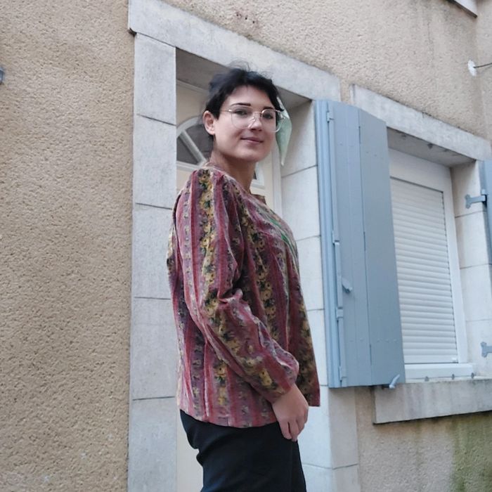 Magnifique blouse velours Vintage XL - photo numéro 3