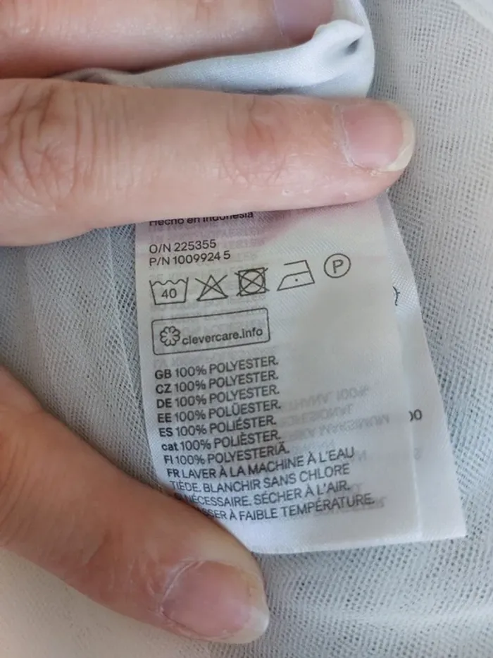Chemise H&M – XS – Blanc, motifs bleus – État : Excellent - photo numéro 5