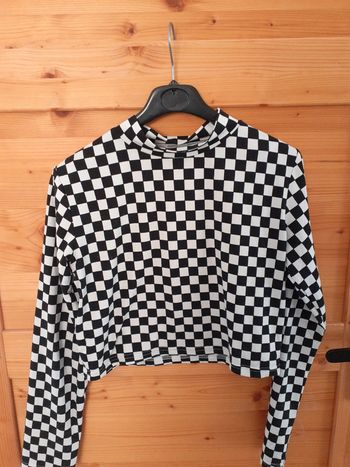 Tee-shirt court manche longue taille L - Shein