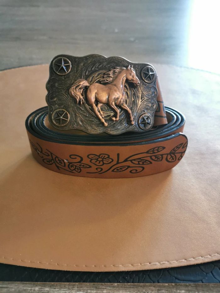 Ceinture de cowboy country cheval cuivré