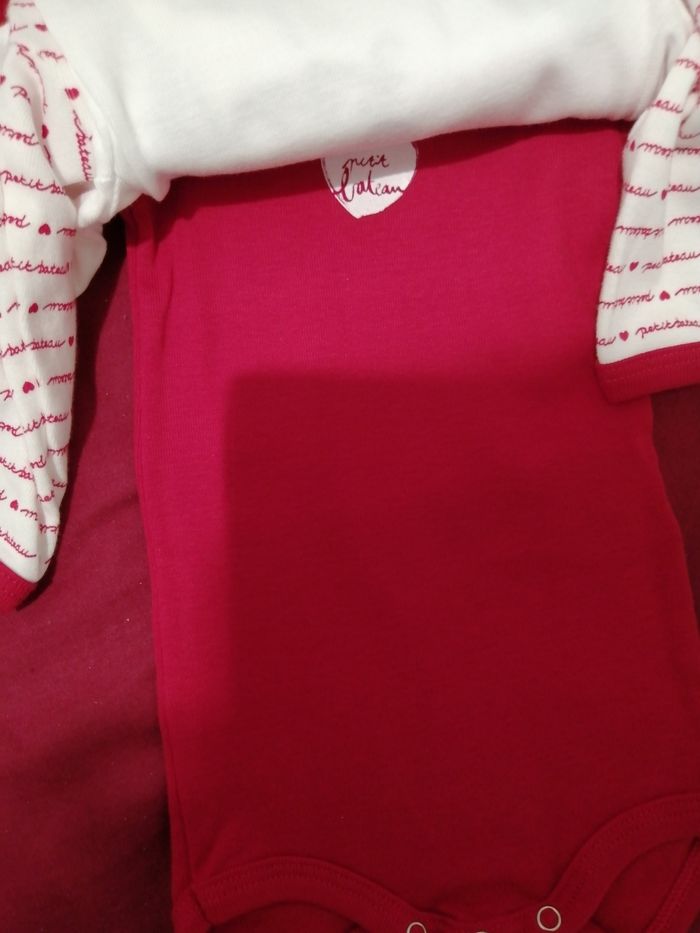 Lot 3 bodies neuf petit bateau 3 mois - photo numéro 4