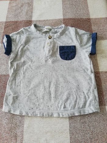 Tee shirt 18 mois gris chiné manches courtes Tape à l'oeil