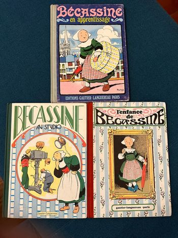1993-95 Lot de 3 livres anciens Bécassine Grands albums collection bd reliés vintage