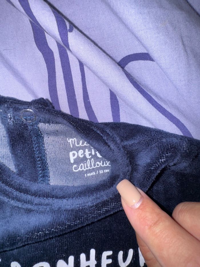 Pyjama bleu nuit taille 1 mois - photo numéro 3
