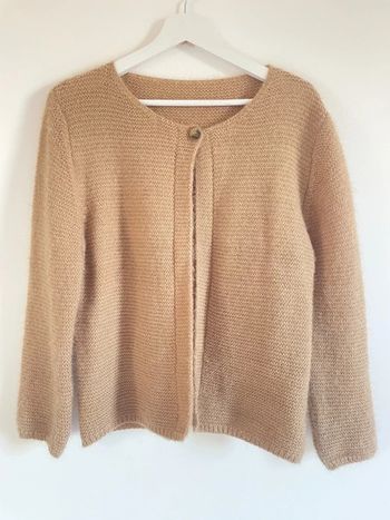 Gilet chic italien, beige camel, un bouton - neuf, taille 42
