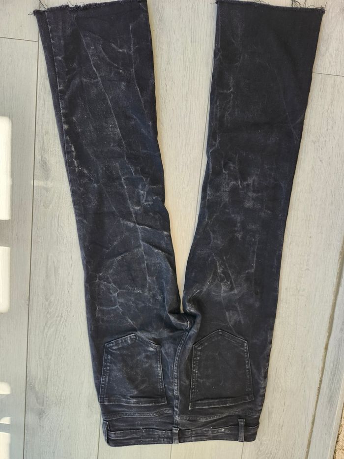 Jean droit Mango noir effet délavé taille S - photo numéro 7