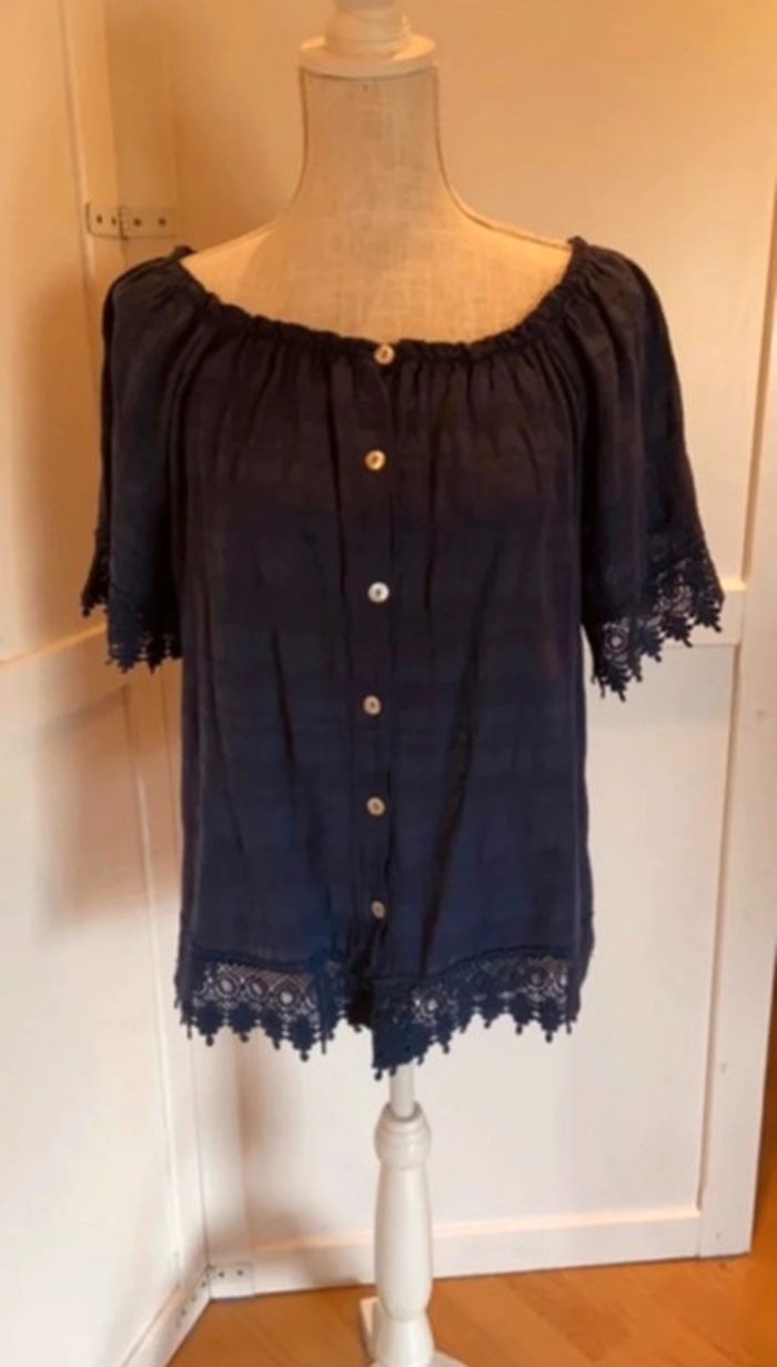 Blouse femme taille L bleu gemo comme neuve - photo numéro 2