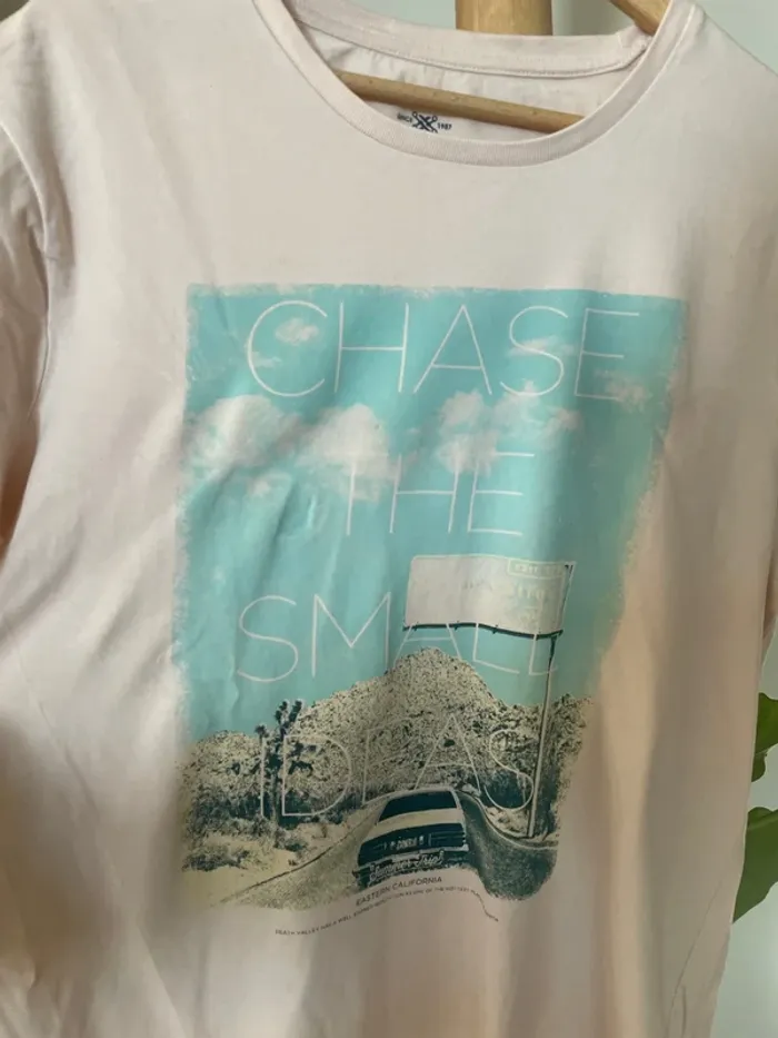 Tee-shirt rose pale imprimé - photo numéro 2