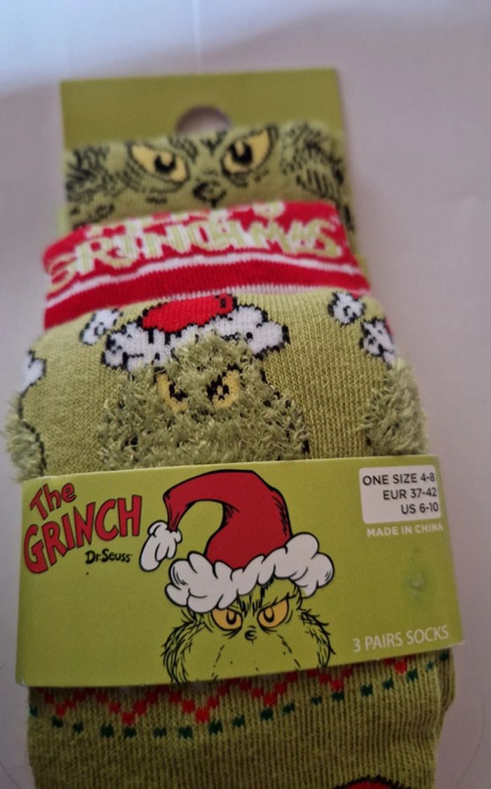 Lot de 3 paires de chaussettes the grinch 37-42
