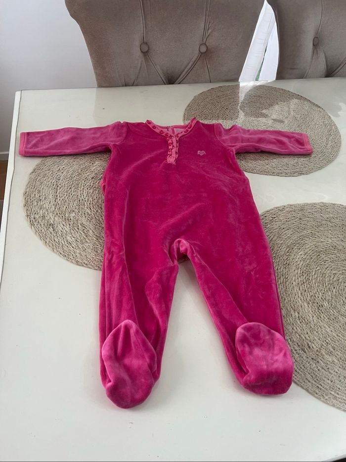 Pyjama velours petit bateau  12 mois (74 cm) - photo numéro 2