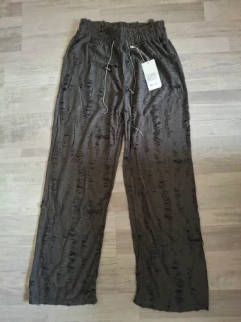 Pantalon palazzo dentelle avec élastique