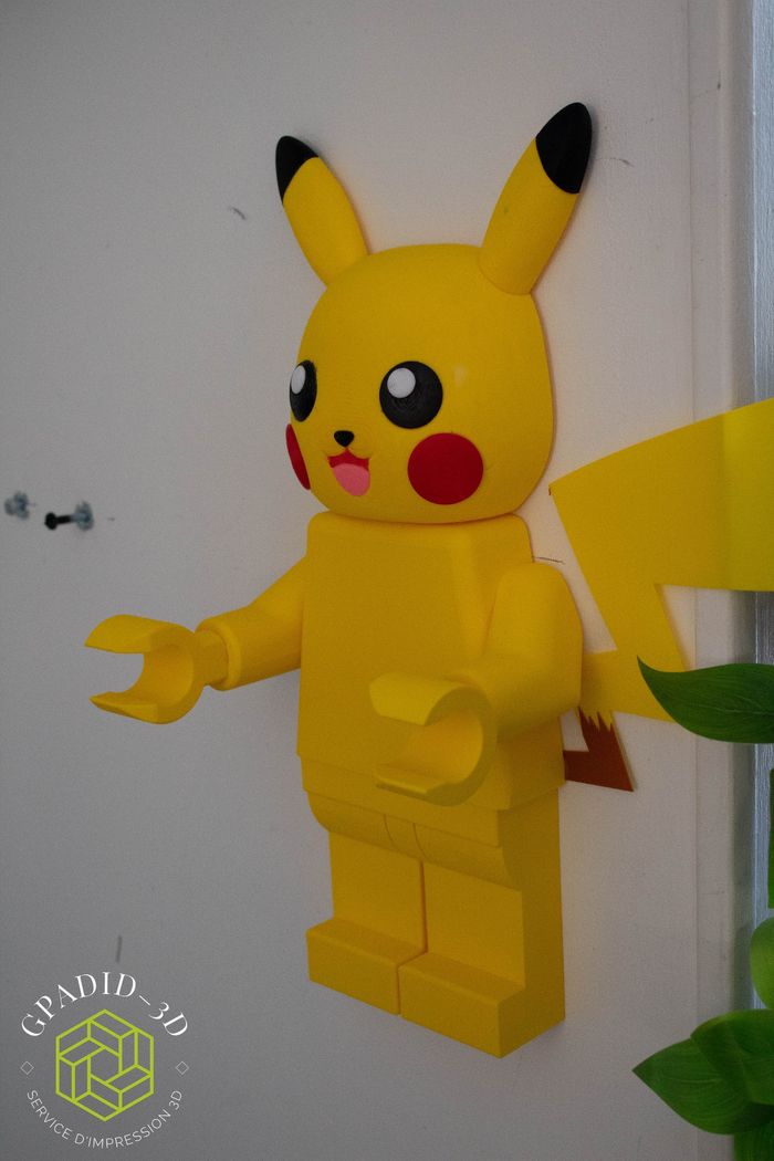 Dévidoir de papier toilette ou simple décoration murale dans un style lego  pikachu - photo numéro 6