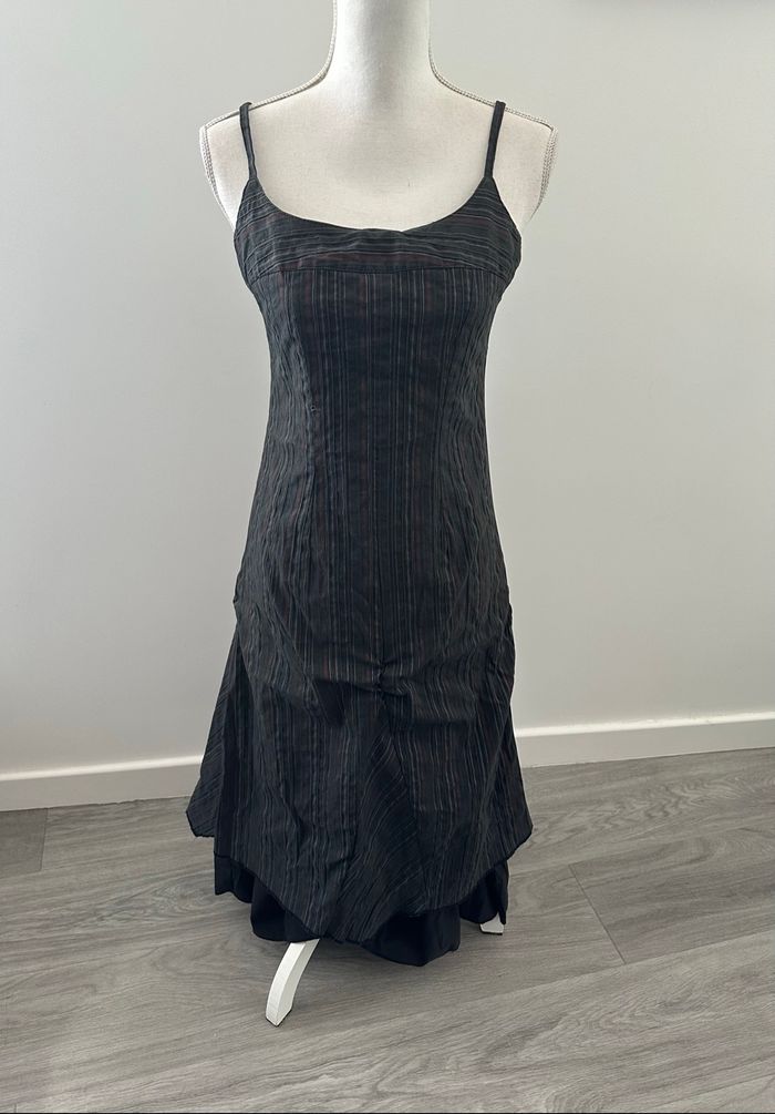 Robe longue à rayures cyberpunk Y2K Kiabi T36/38 S/M