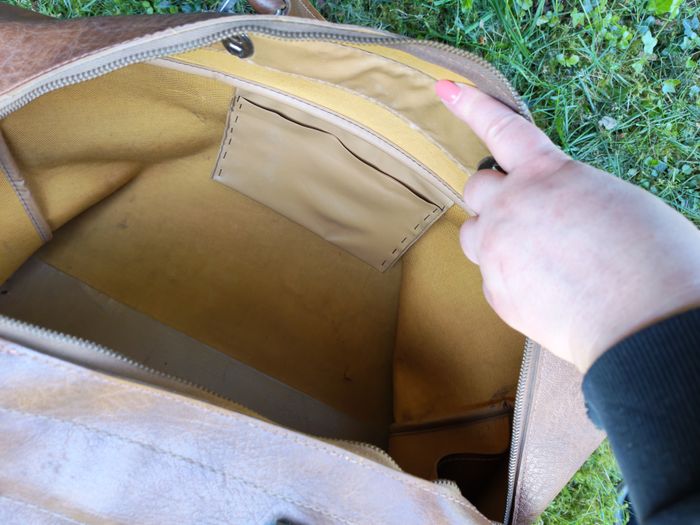 Sac de voyage marron ancien - photo numéro 2