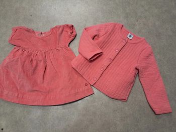 ensemble robe + gilet fille 6 mois petit bateau