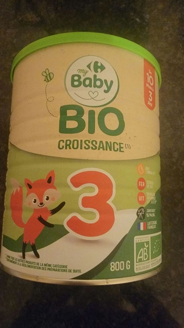Lait croissance bio 3 eme age