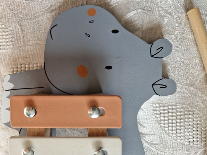 Xylophone hippopotame  en bois - photo numéro 3
