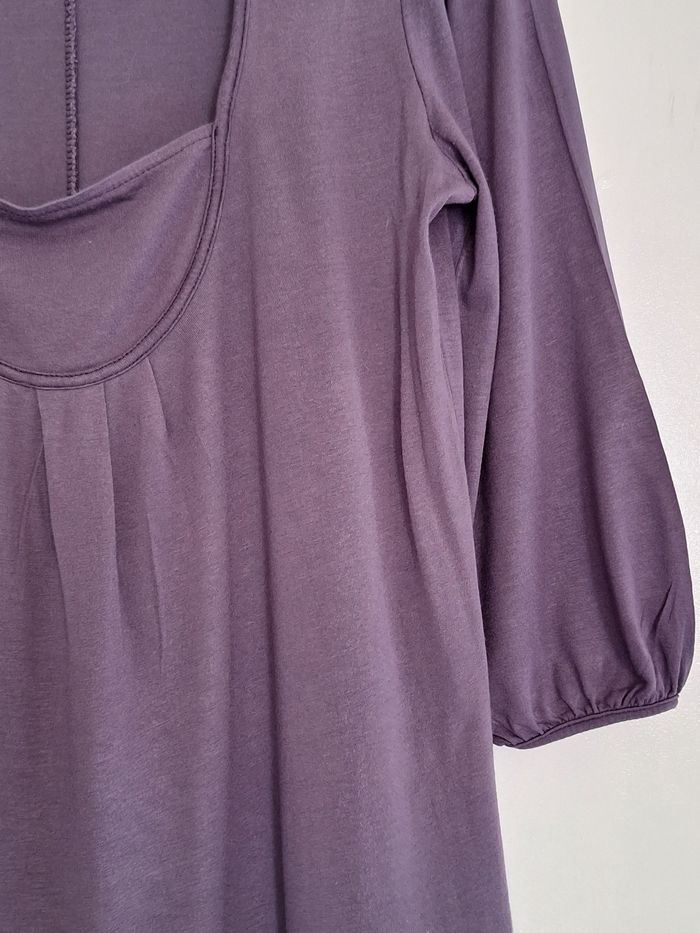 Tunique longue manches 3/4 couleur unie - photo numéro 3