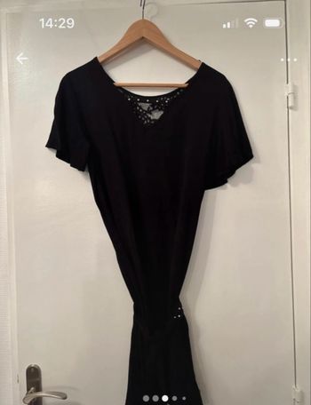 Robe noire 2 en 1 portée décolleté V ou plumetis Maison Captain