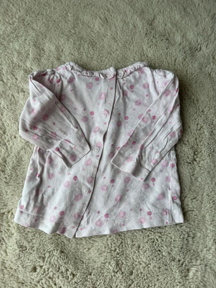 Lot 9 t-shirts manche longue bébé fille 6 mois- kiabi-ikks ect- très bon état - photo numéro 9
