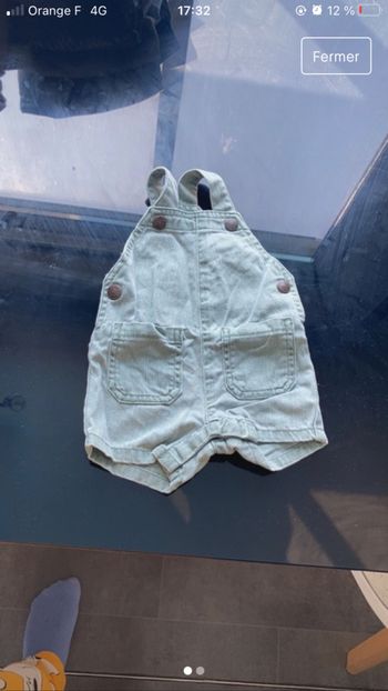 Salopette kaki en jeans