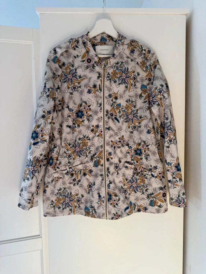 Superbe veste légère parka kway neuf fluide fleuri tropical Promod 🌸 S 36 - photo numéro 10