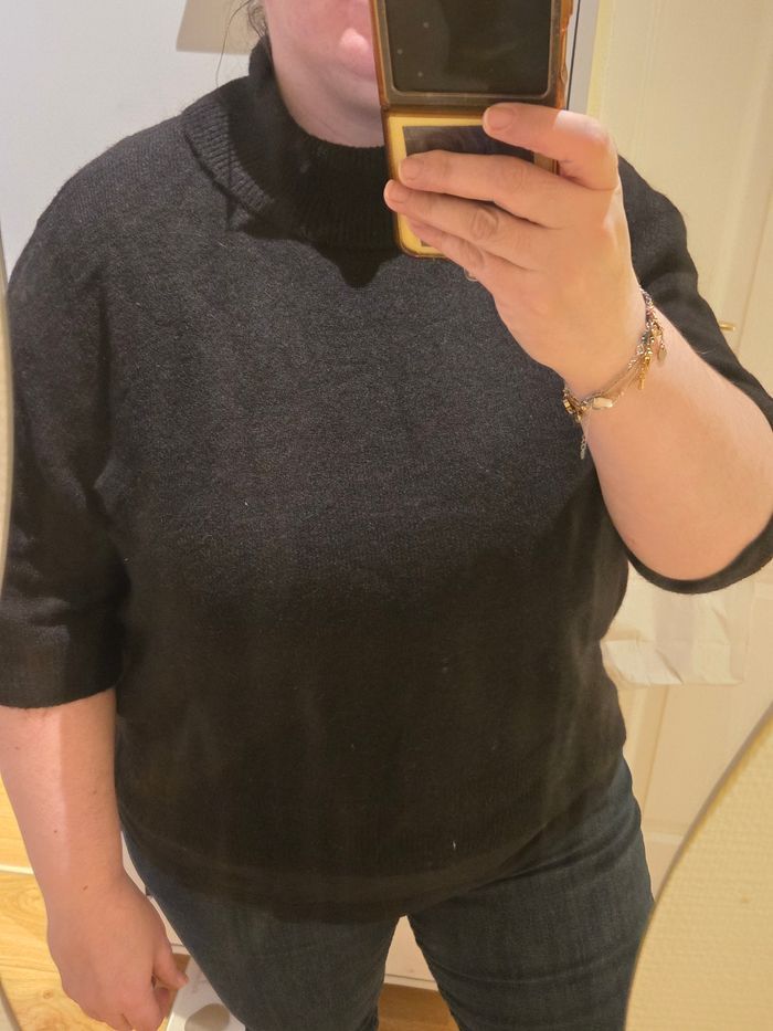 Pull à col roulé / manches courtes noir T.XL 44-46 H&M neuf - photo numéro 6