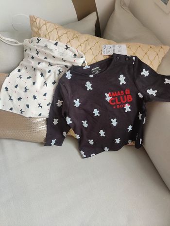 T-shirt manche longue motif Noël avec sac de transport