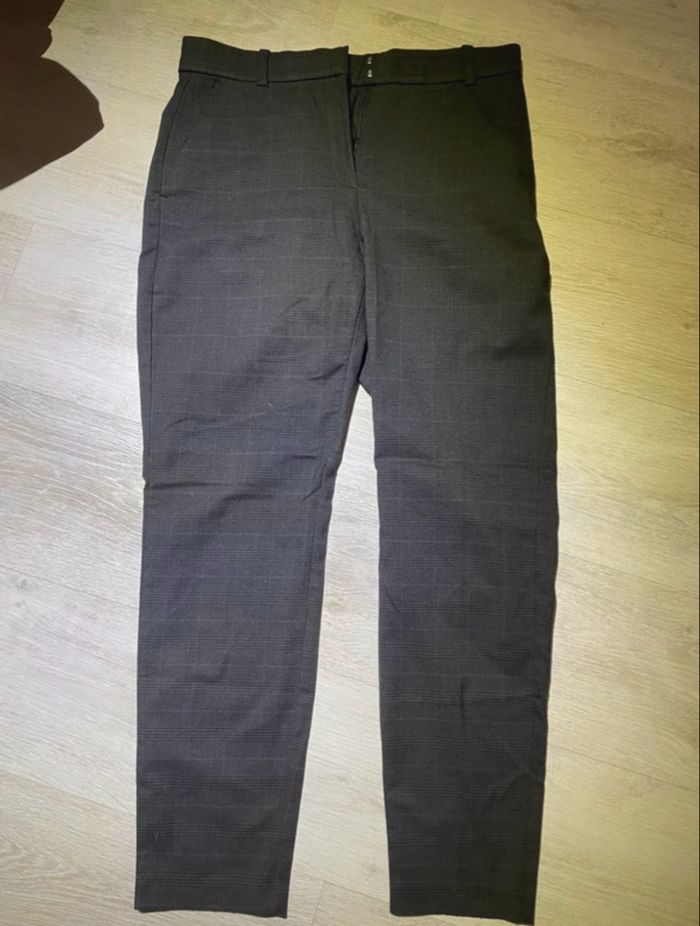 Pantalon à carreaux noir